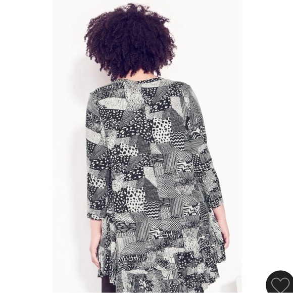 Zim and Zoe Imogen Frill Print Tunic - mono - Picture 2 of 3